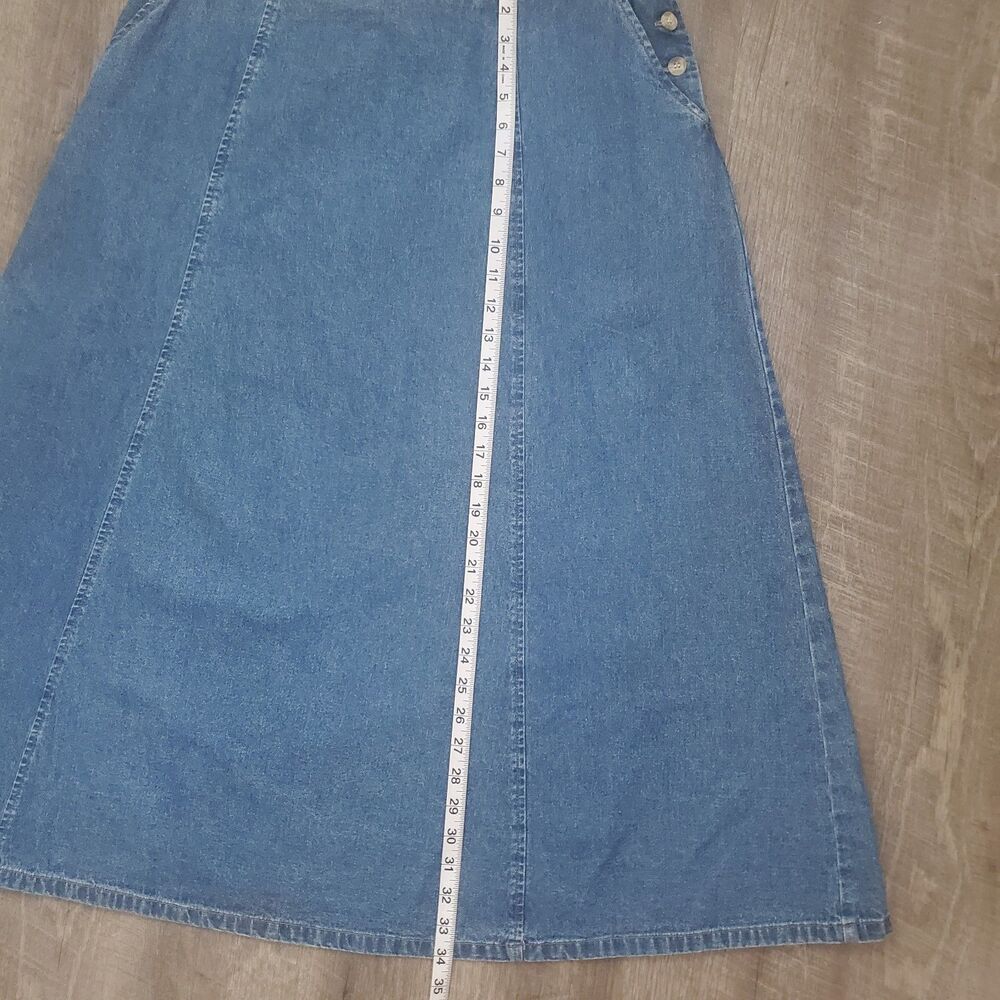 TY Wear Women's Denim Maxi Skirt Size 16W Blue Medium Wash A-Line Side Button - Picture 9 of 9